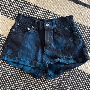 Blue Distressed Denim Shorts